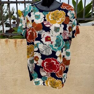 Blue and Red Graphic Polo Tee Relaxed Fit $18